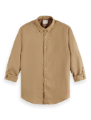 Scotch & Soda Slim-fit linnen overhemd met mouwaanpassingen MDL-CRP