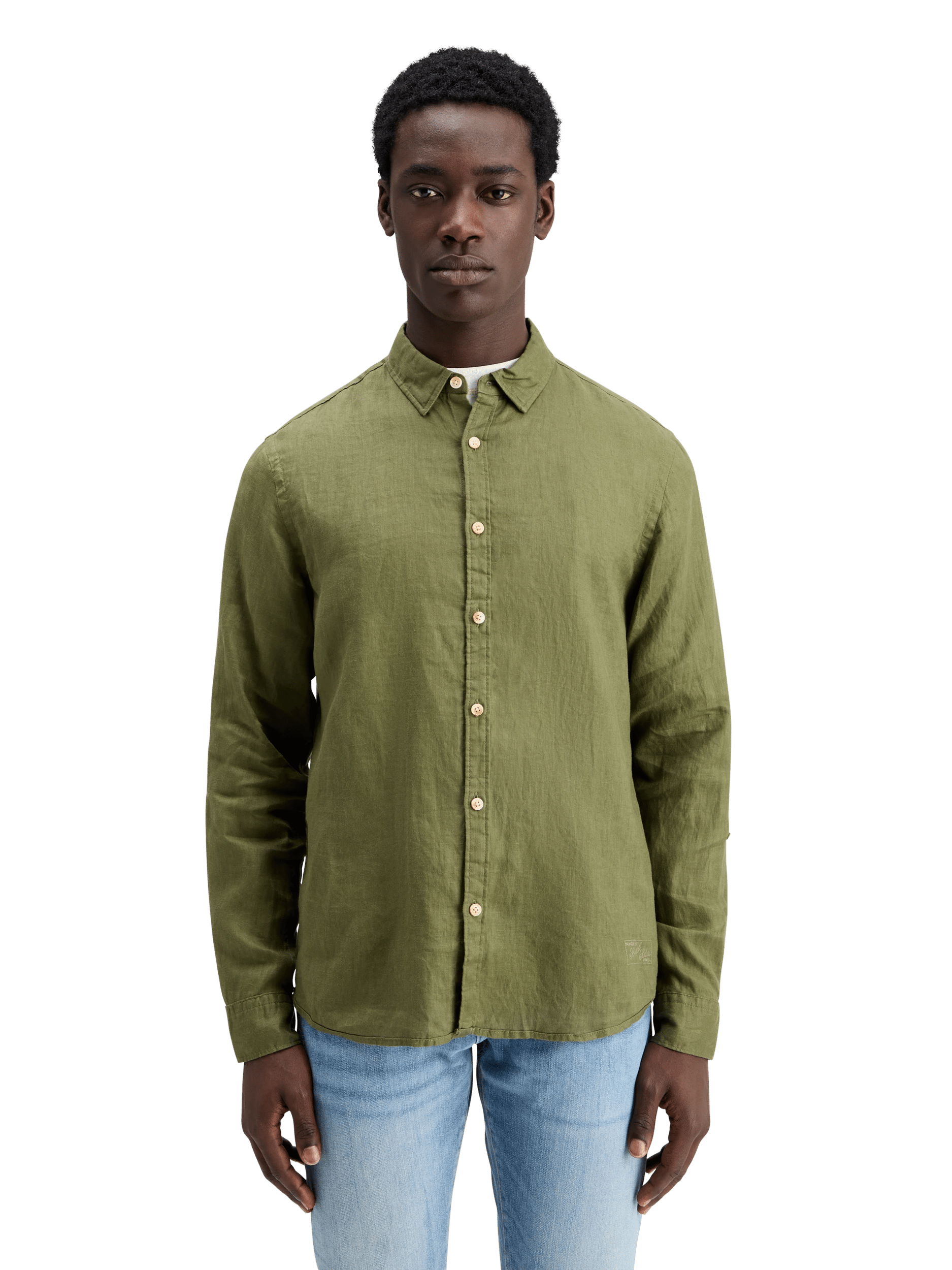 Scotch & Soda Linen shirt with sleeve adjustments MDL-CRP