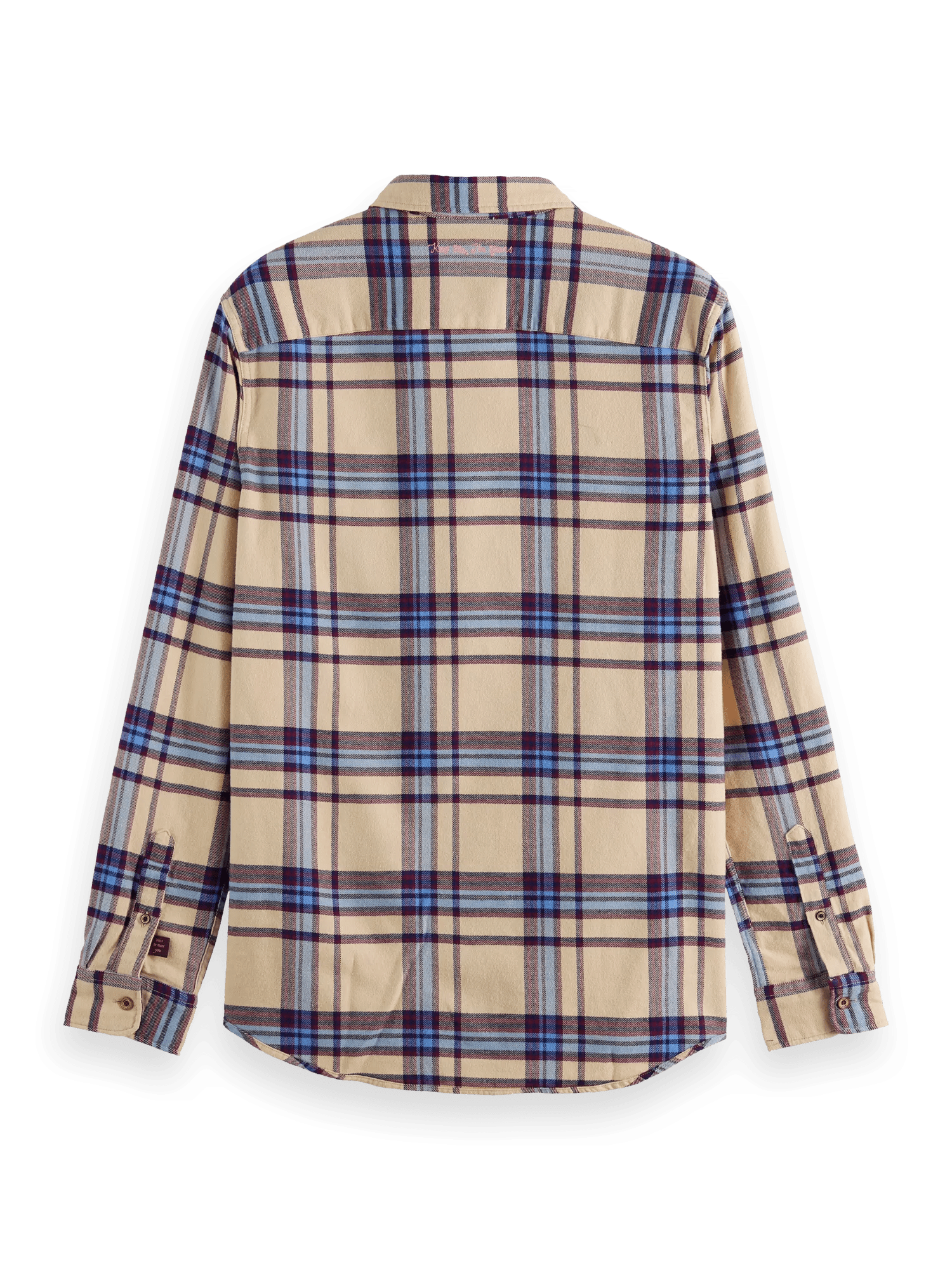 Regular fit checked brushed flannel shirt