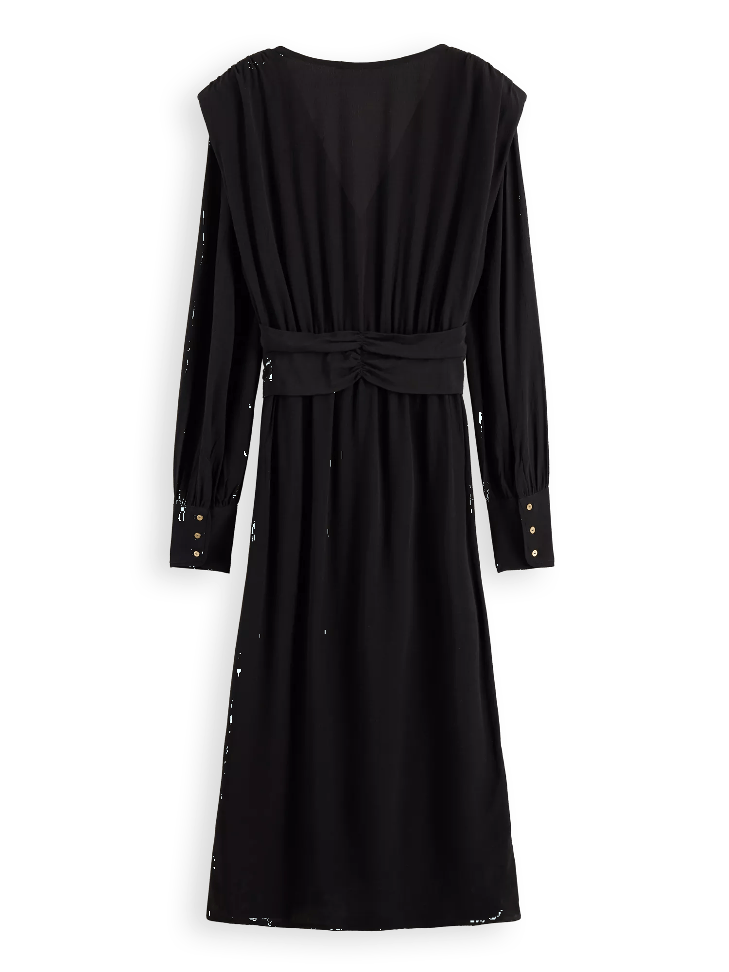 Scotch & Soda Long-sleeve draped dress with slit detail BCK