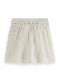 Scotch & Soda Lace detail crinkle cotton mini skirt BCK