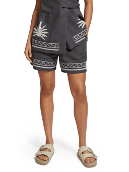 Scotch & Soda Embroidered high-rise shorts MDL-CRP