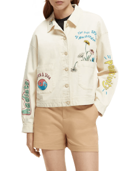 Scotch & Soda Worker jacket with placement positivity embroideries NHD-CRP