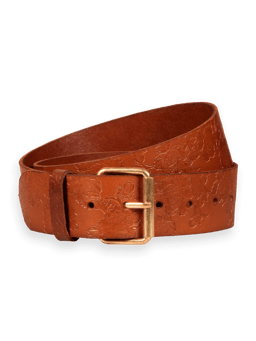 Scotch & Soda Debossed leather belt FNT