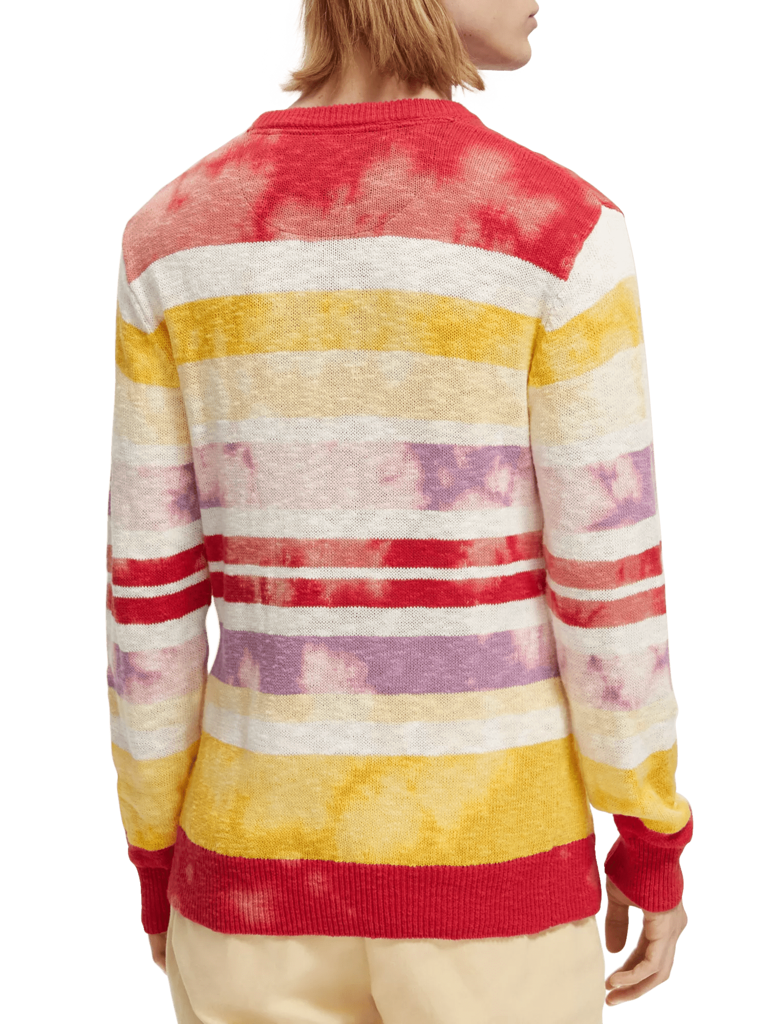 Scotch & Soda Striped slub-cotton pullover with tie-dye NHD-BCK