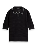 Scotch & Soda Knitted pointelle polo MDL-CRP