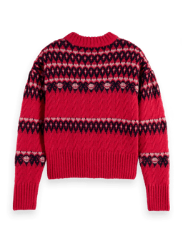 Scotch & Soda Cable knit Fair Isle sweater BCK