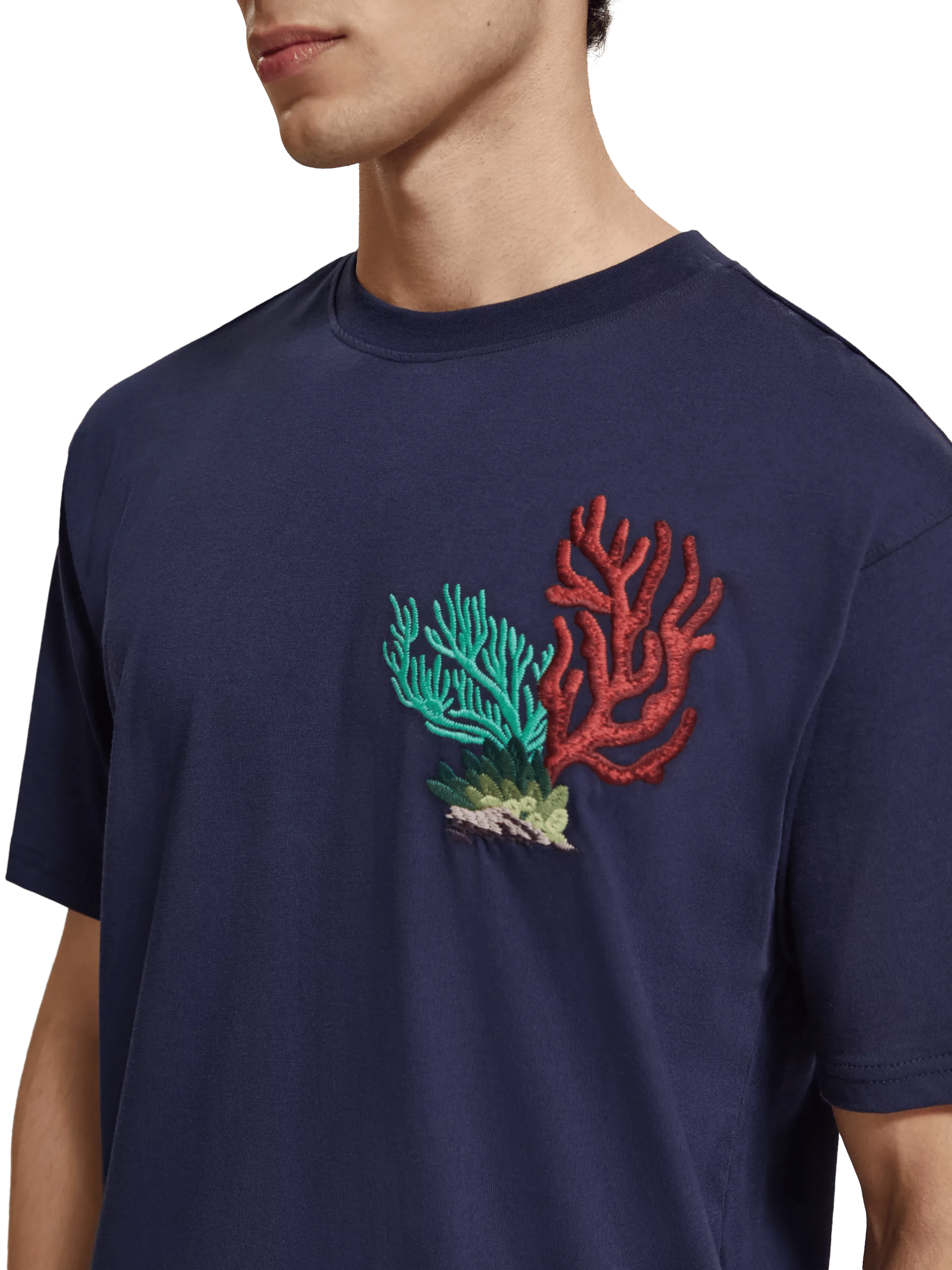 Scotch & Soda Embroidered short-sleeved T-shirt MDL-DTL1