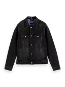 Scotch & Soda Black denim stone wash trucker jacket NHD-CRP