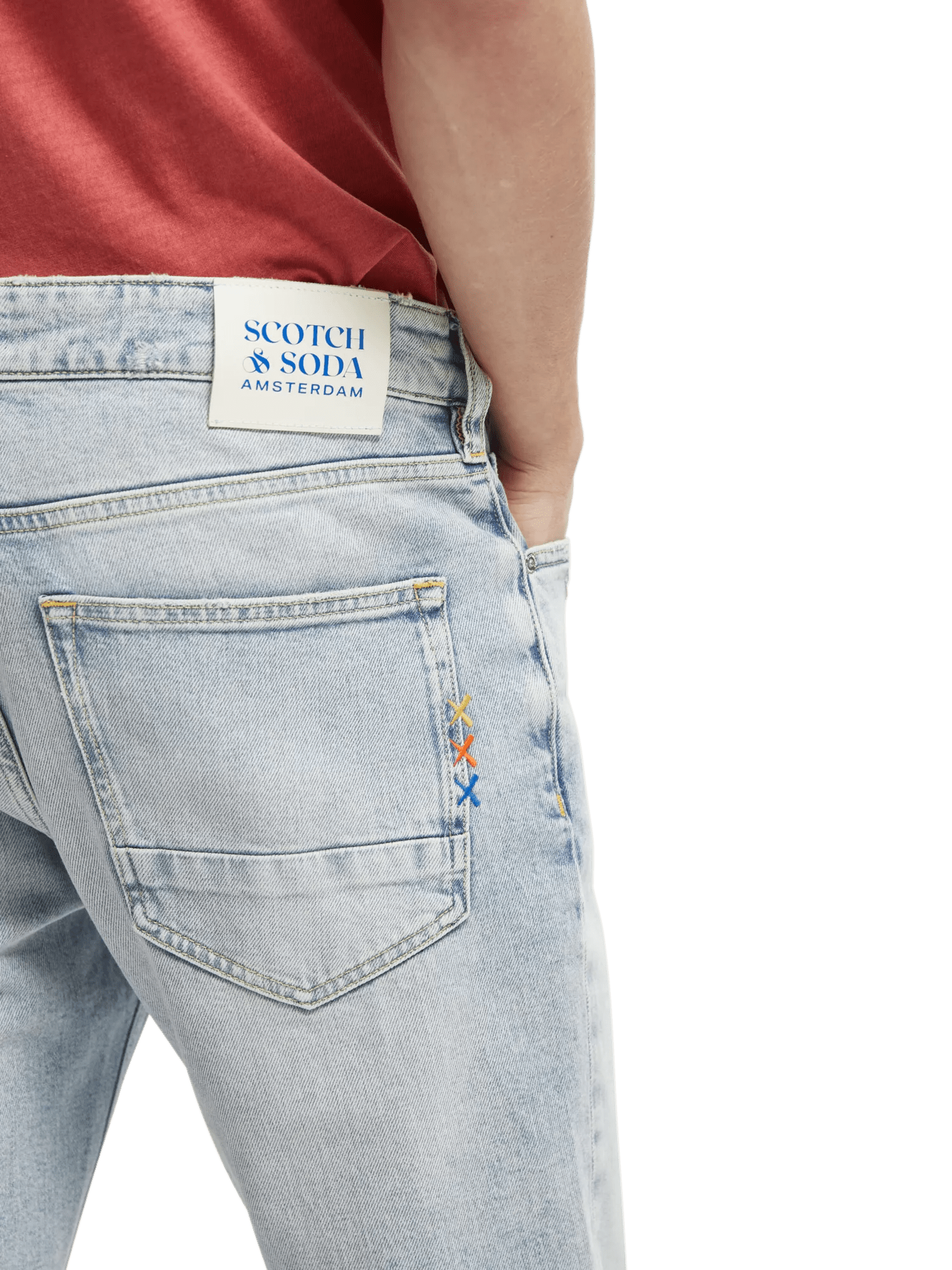 Scotch & Soda The Skim Super Slim Fit Jeans – Blue Splash NHD-DTL2