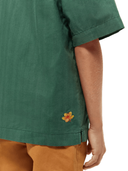 Scotch & Soda Short-sleeved embroidered camp shirt NHD-DTL1