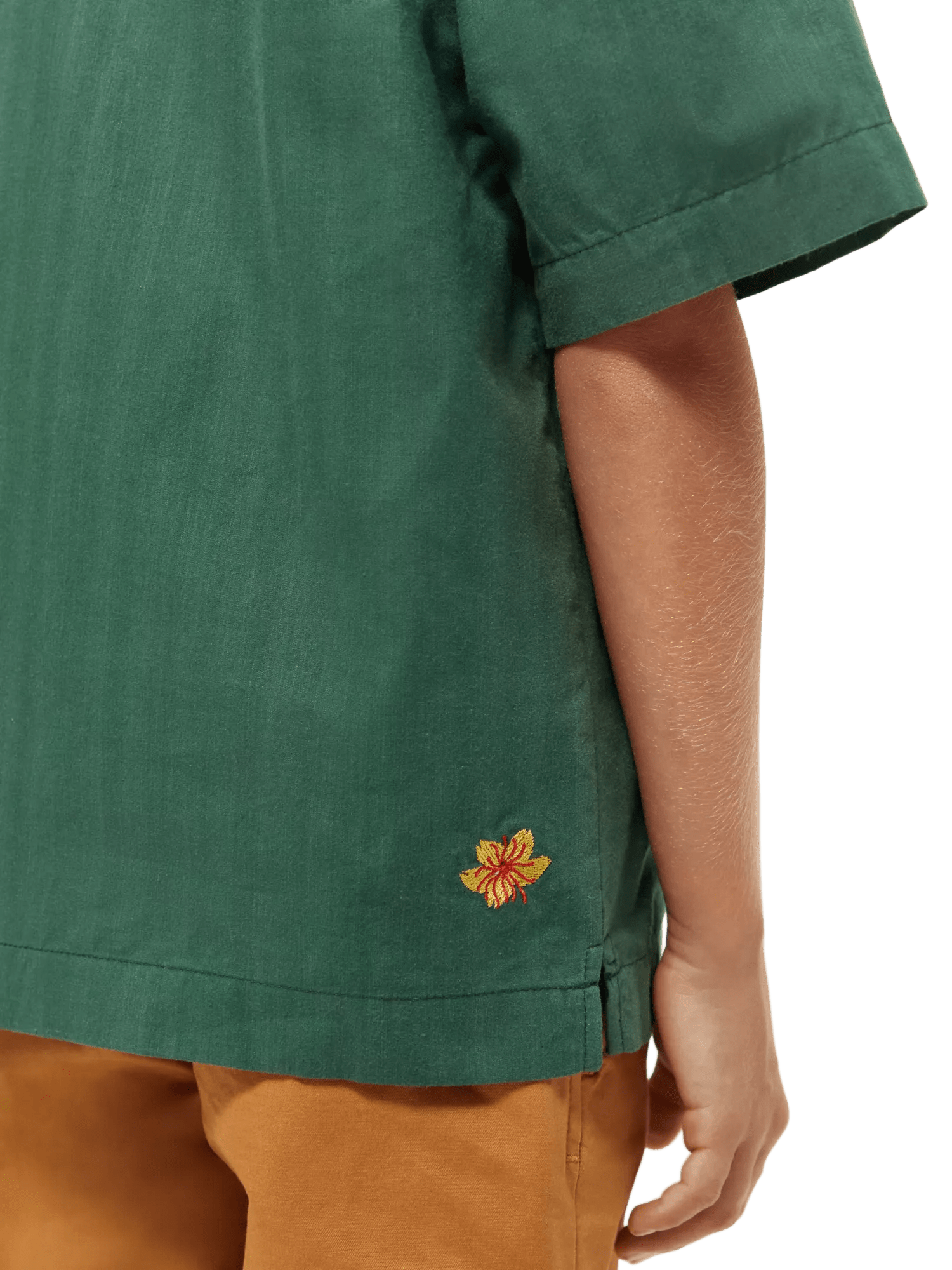 Scotch & Soda Short-sleeved embroidered camp shirt NHD-DTL1