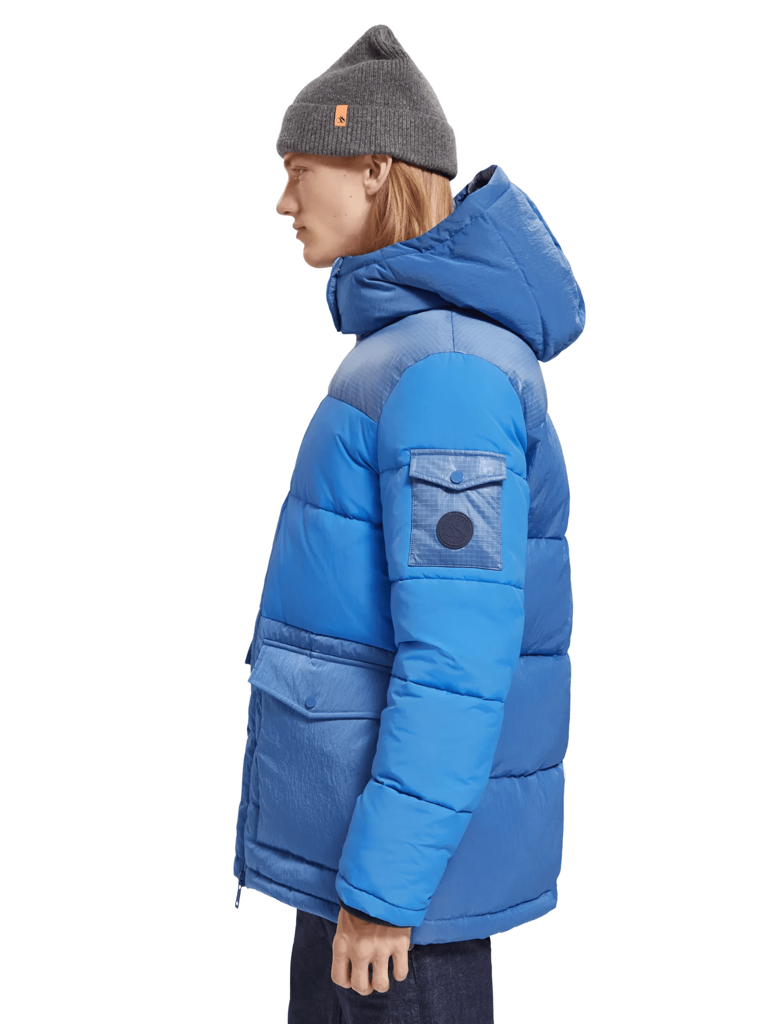 Panelled parka jacket