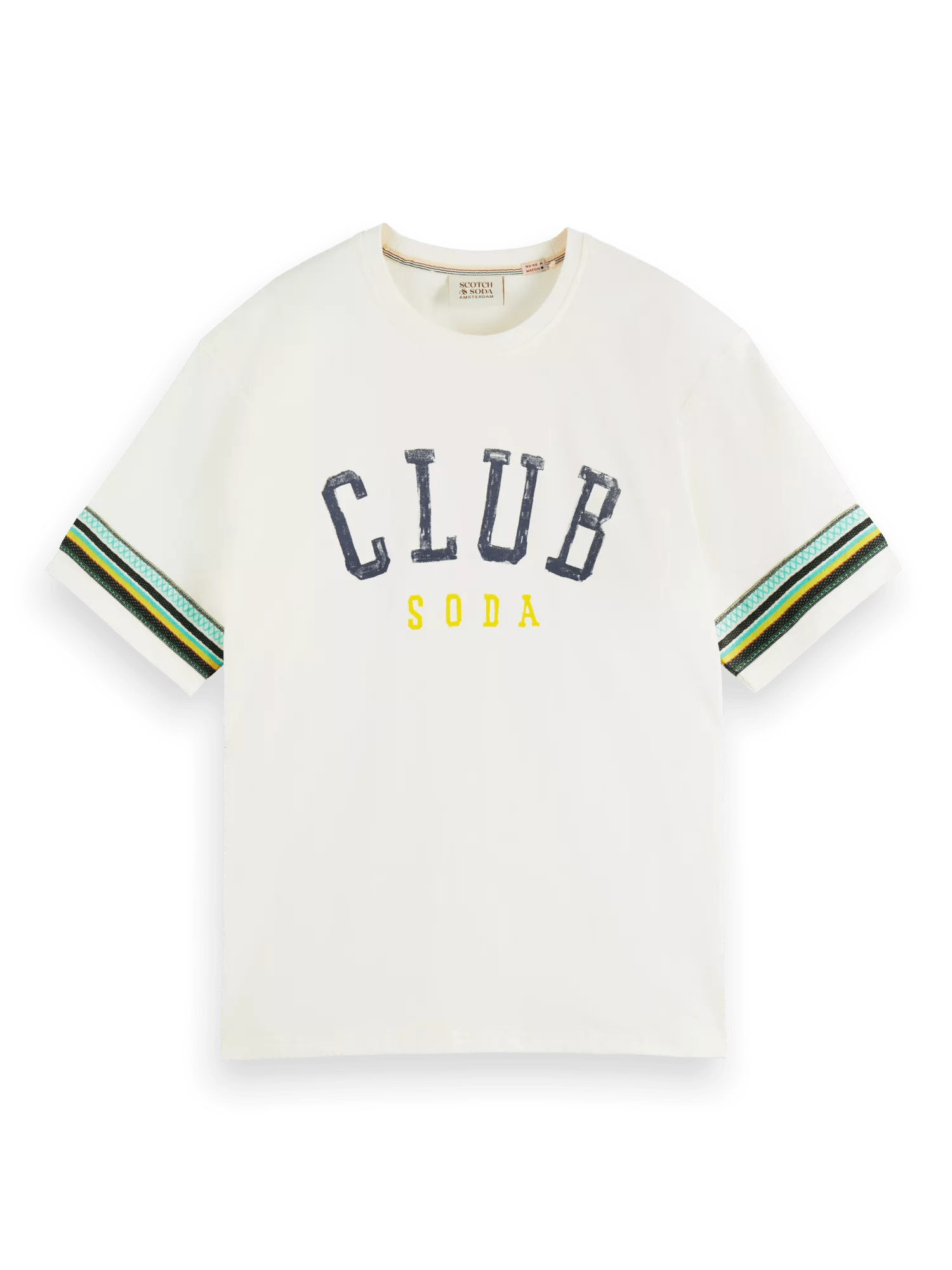 Scotch & Soda Relaxed fit club soda applique T-shirt in Organic Cotton 174587_0001_FNT