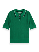 Scotch & Soda Pointelle knitted polo MDL-CRP
