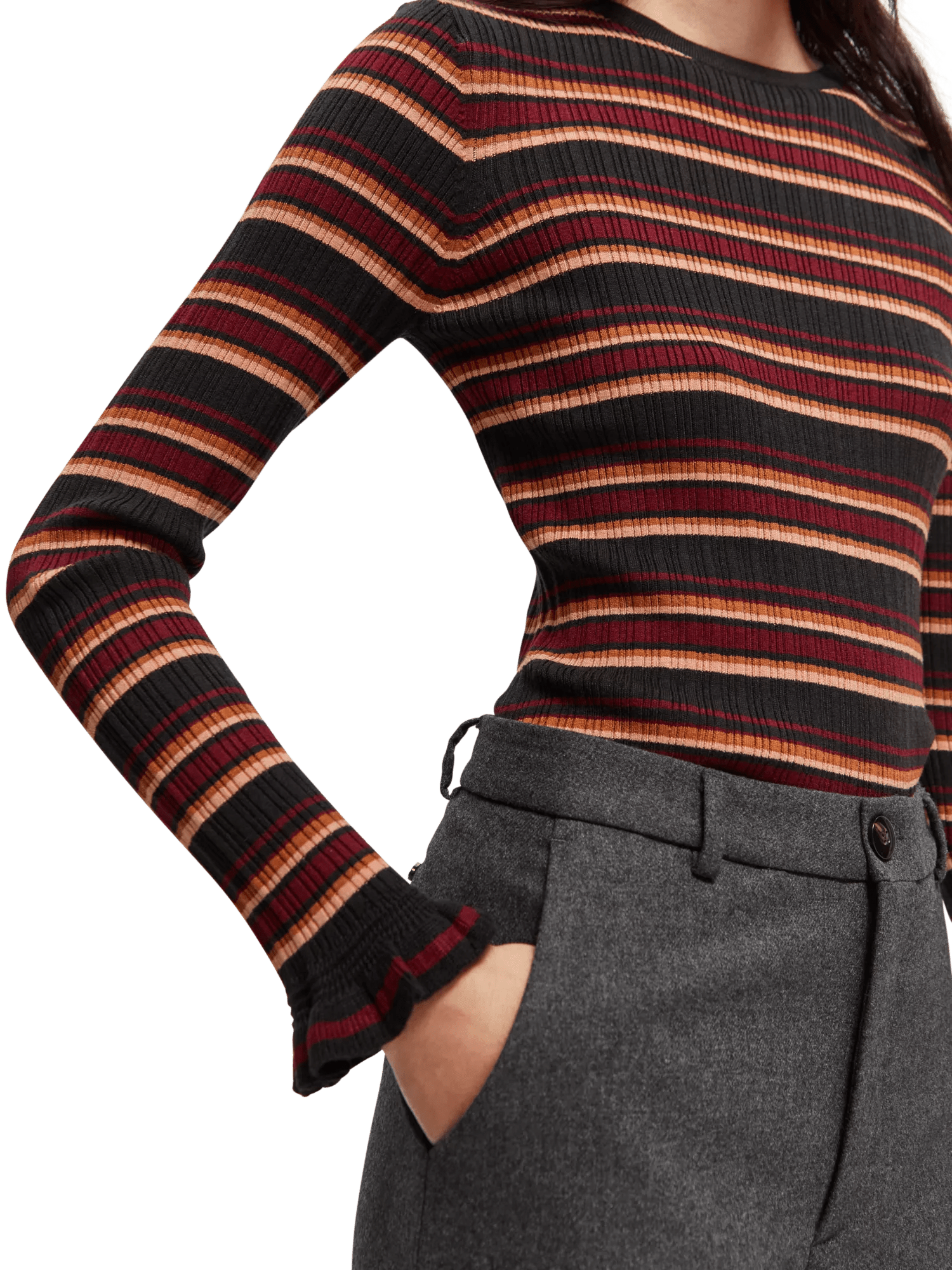 Scotch & Soda Fitted ribbed striped sweater NHD-DTL1