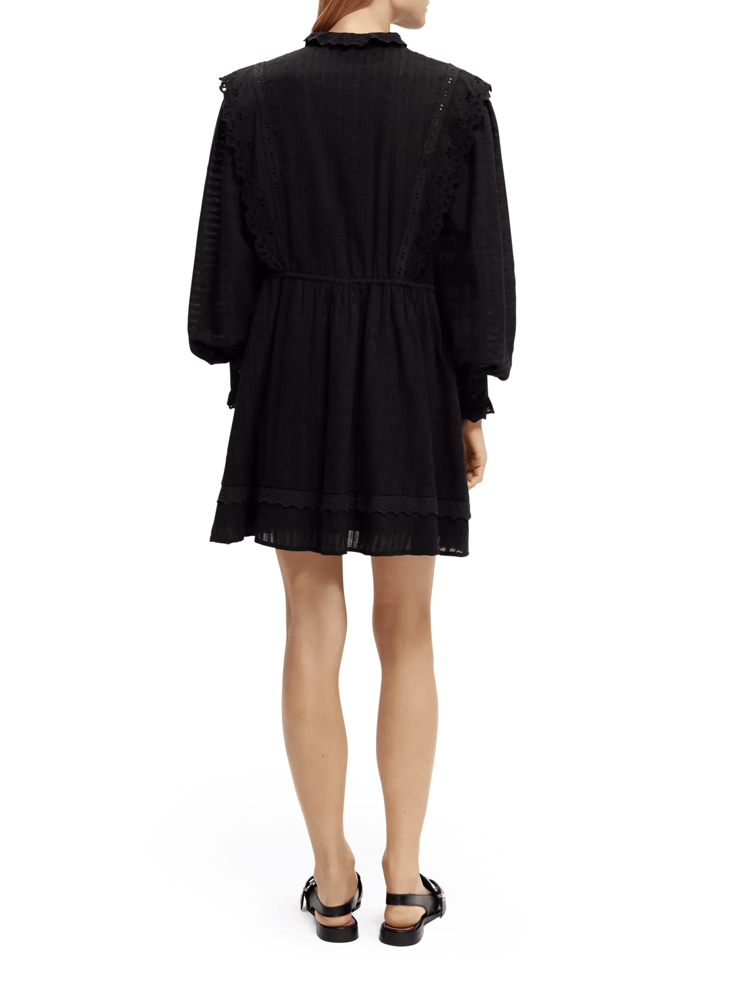 Scotch & Soda Mini-robe en coton bio à broderies anglaises NHD-BCK