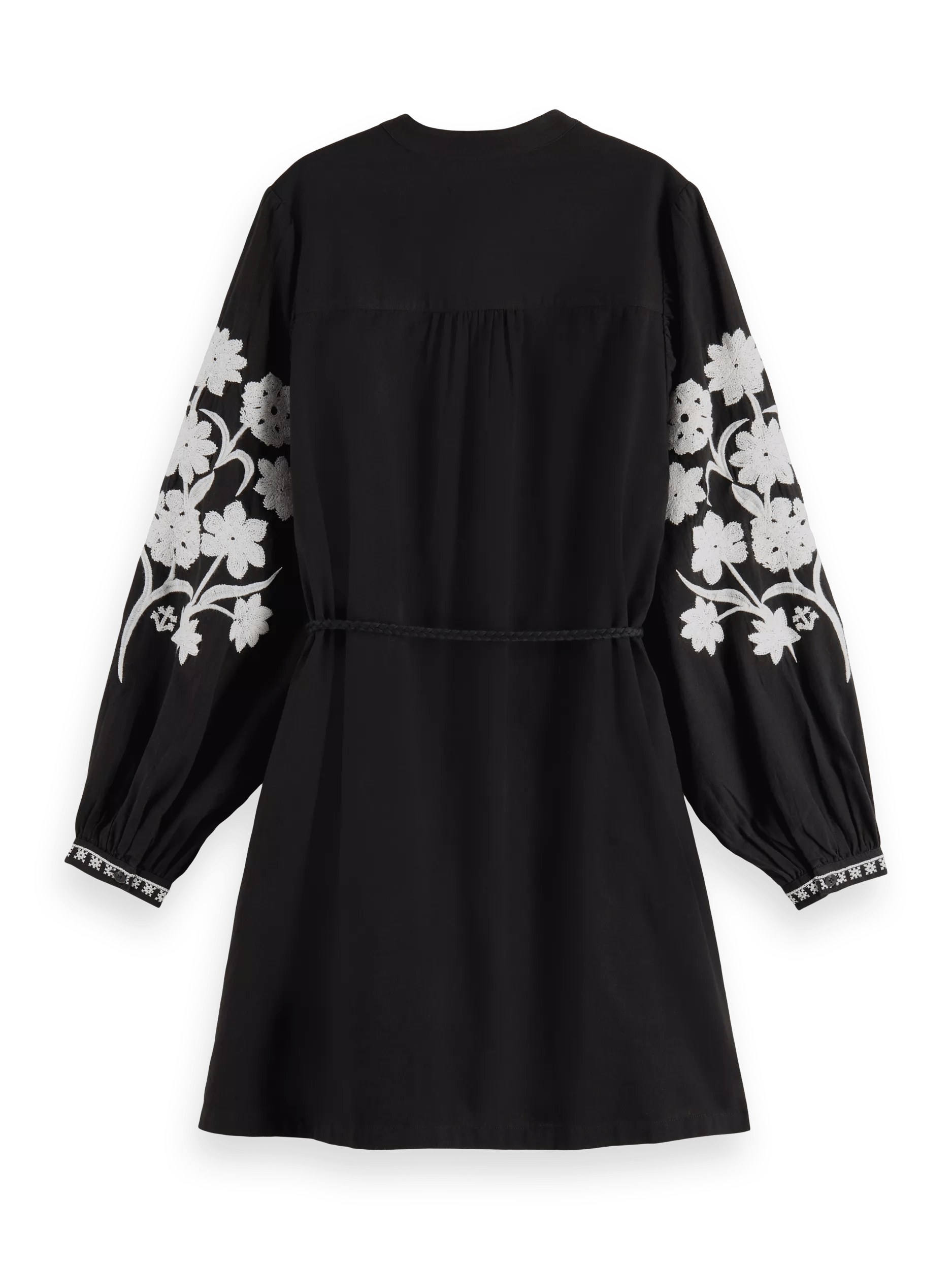 Scotch & Soda Mini shirt dress with sleeve embroidery BCK