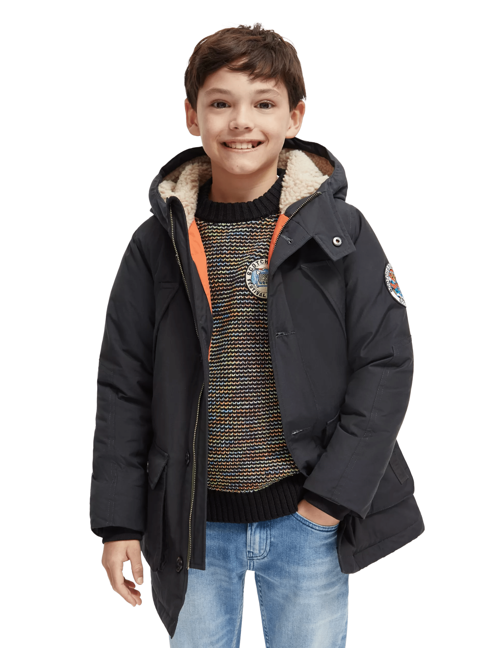 Scotch & Soda Longer length water repellent jacket with Repreve� filling MDL-CRP