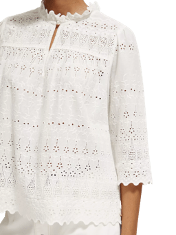 Scotch & Soda Anglaise blouse met broderie MDL-DTL1
