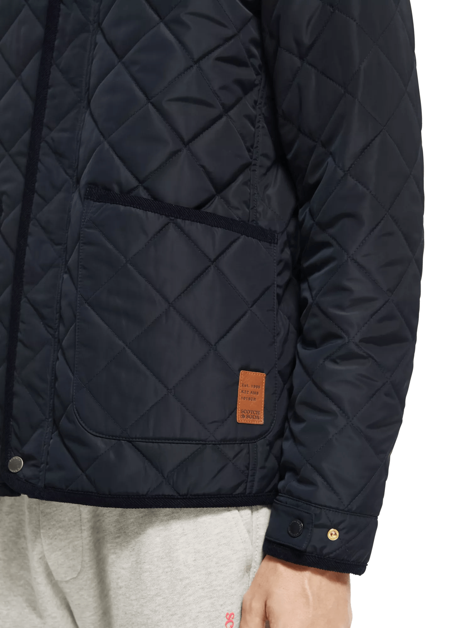 Scotch & Soda Corduroy-trimmed quilted jacket NHD-DTL2