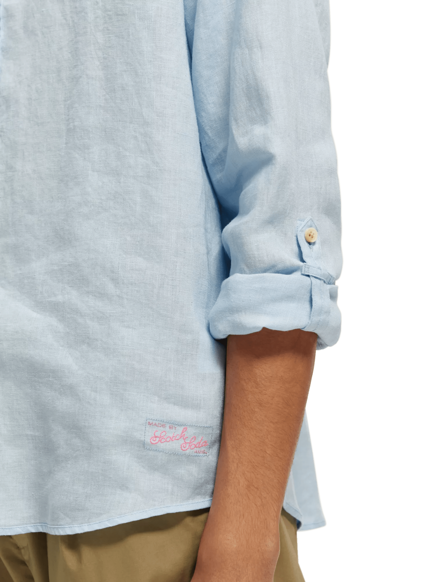 Scotch & Soda Linen shirt with sleeve roll-up NHD-DTL1