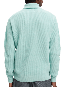 Scotch & Soda Rib knit wool turtleneck sweater NHD-BCK
