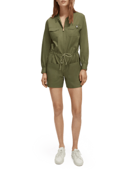 Scotch & Soda Short military jumpsuit in organic cotton NHD-FNT