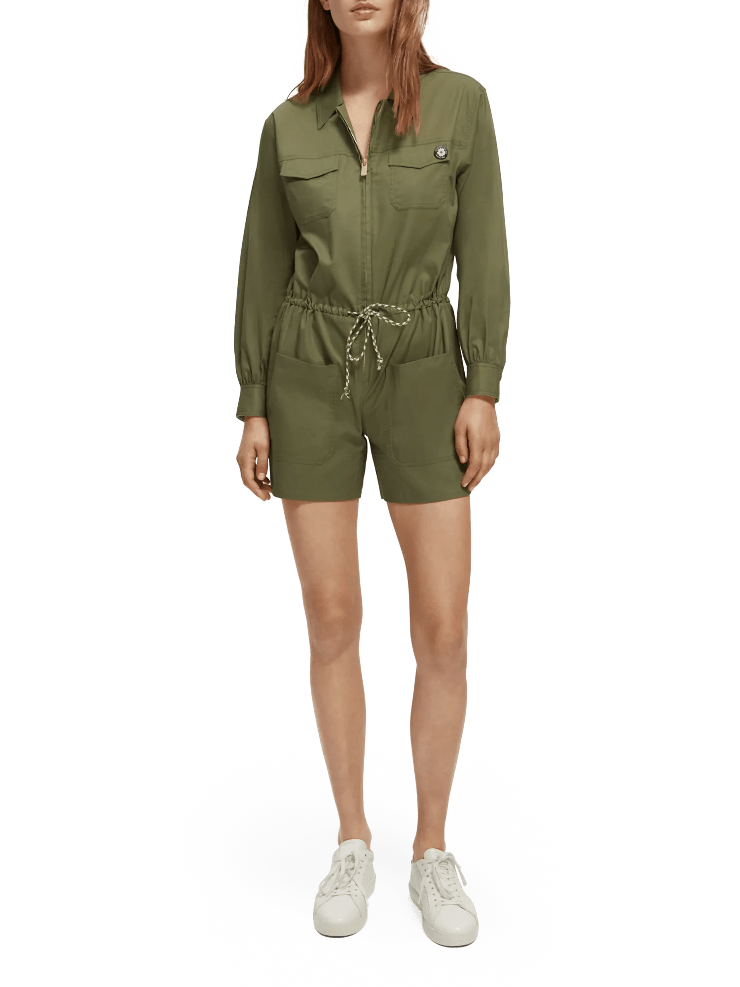 Scotch & Soda Short military jumpsuit in organic cotton NHD-FNT