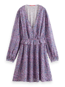 Scotch & Soda Mini-jurk met print, V-hals en lange mouwen NHD-CRP