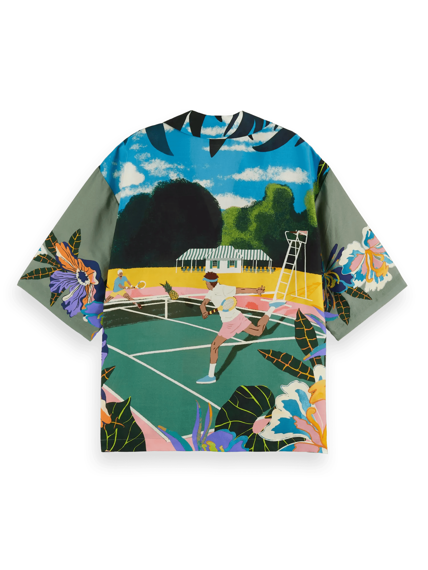 Scotch & Soda Tencel™ camp shirt with tennis print BCK