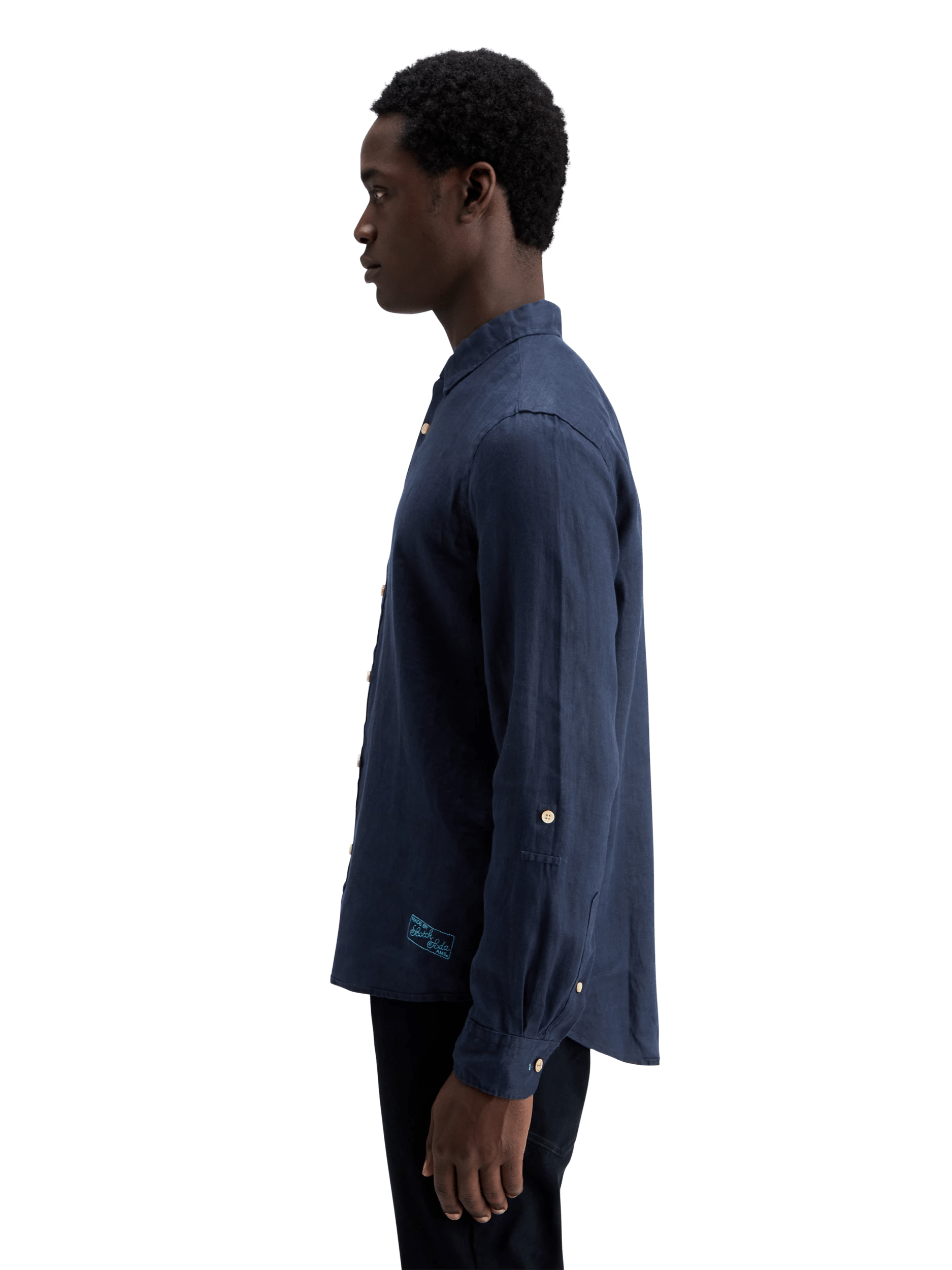 Scotch & Soda Linen shirt with sleeve adjustments MDL-SDE