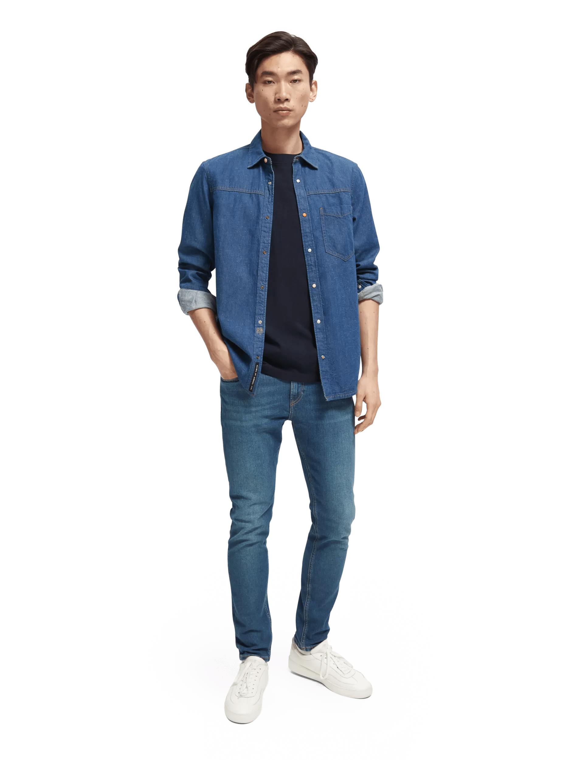 Scotch & Soda The Skim skinny jeans van biologisch katoen - Classic blue MDL-FNT