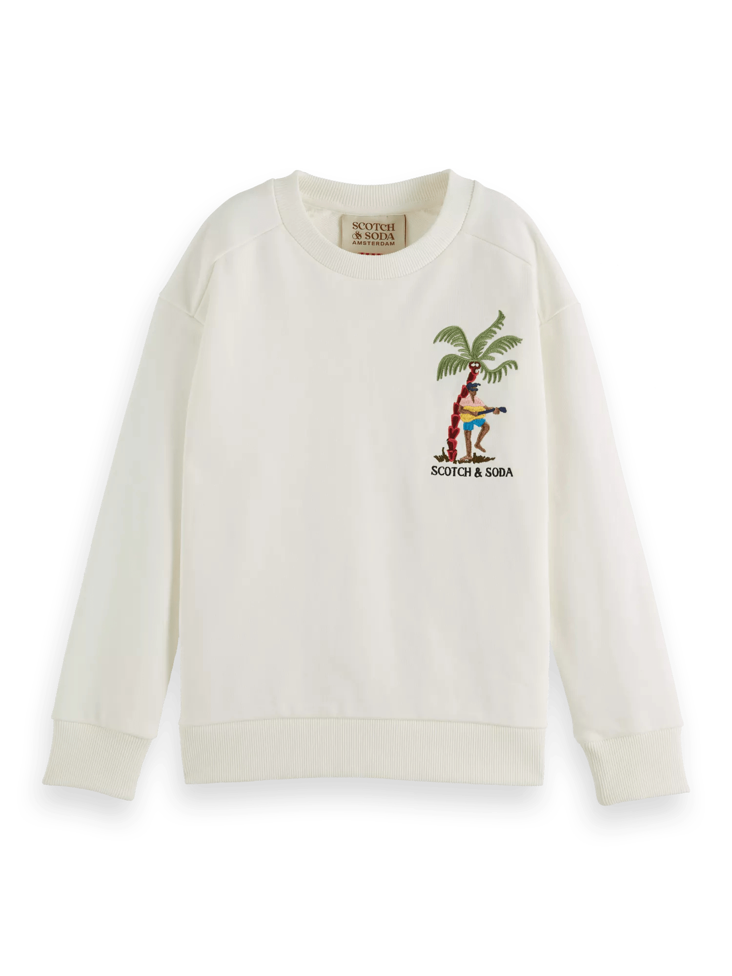Scotch & Soda Relaxed-fit crewneck embroidered artwork sweatshirt FNT
