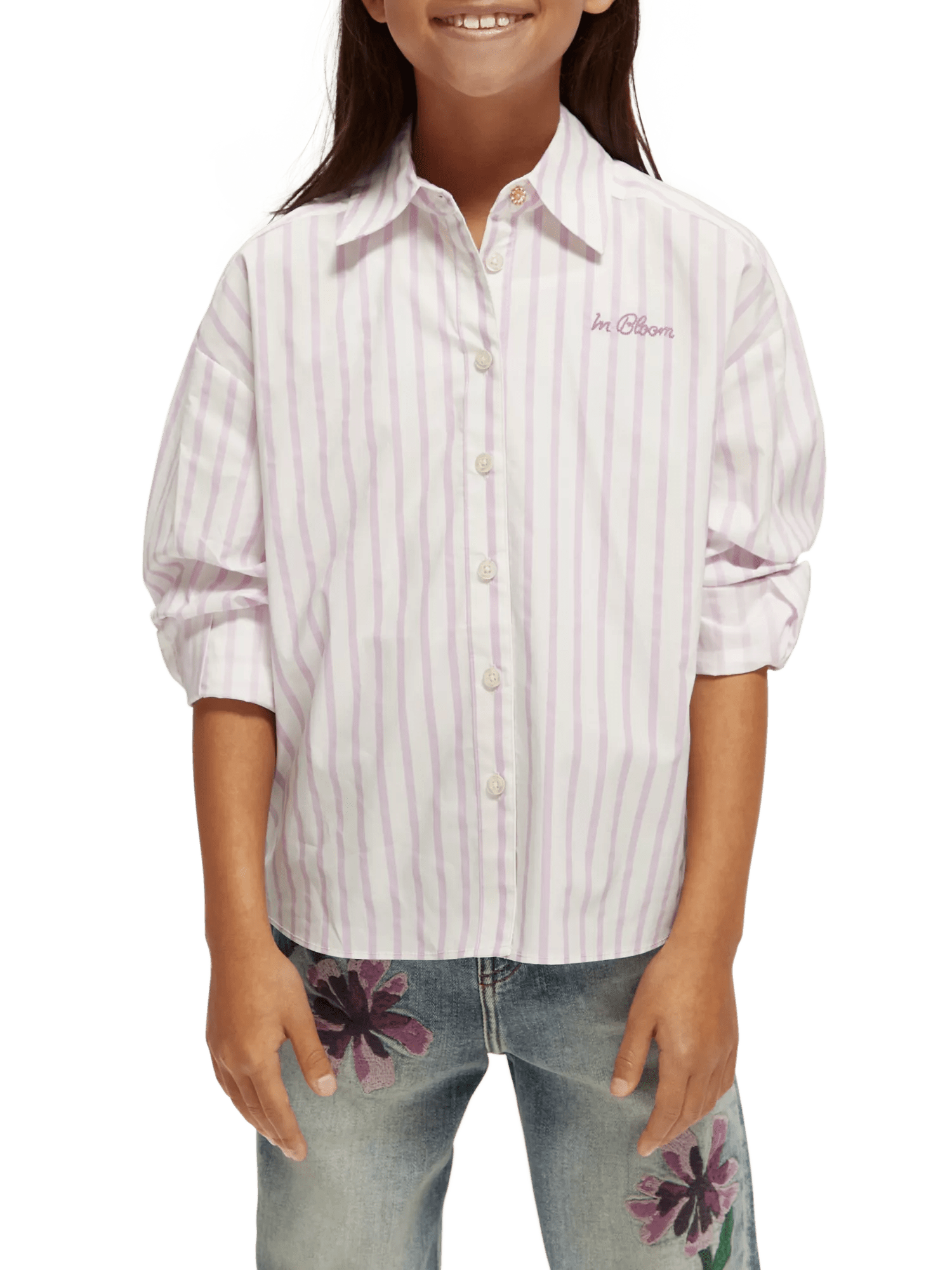 Scotch & Soda Embroidered oversized organic cotton shirt NHD-CRP