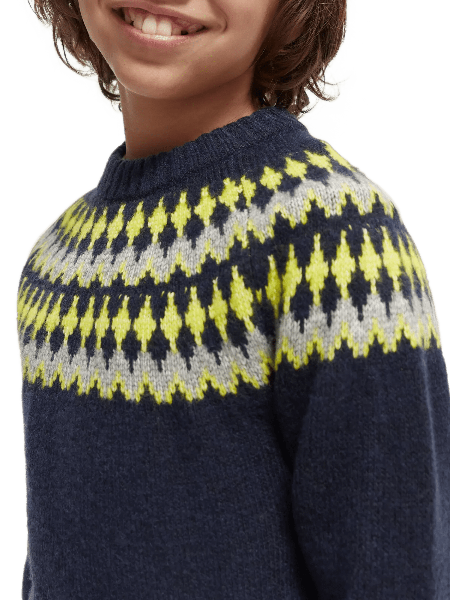 Scotch & Soda Intarsia knitted crewneck sweater NHD-DTL2