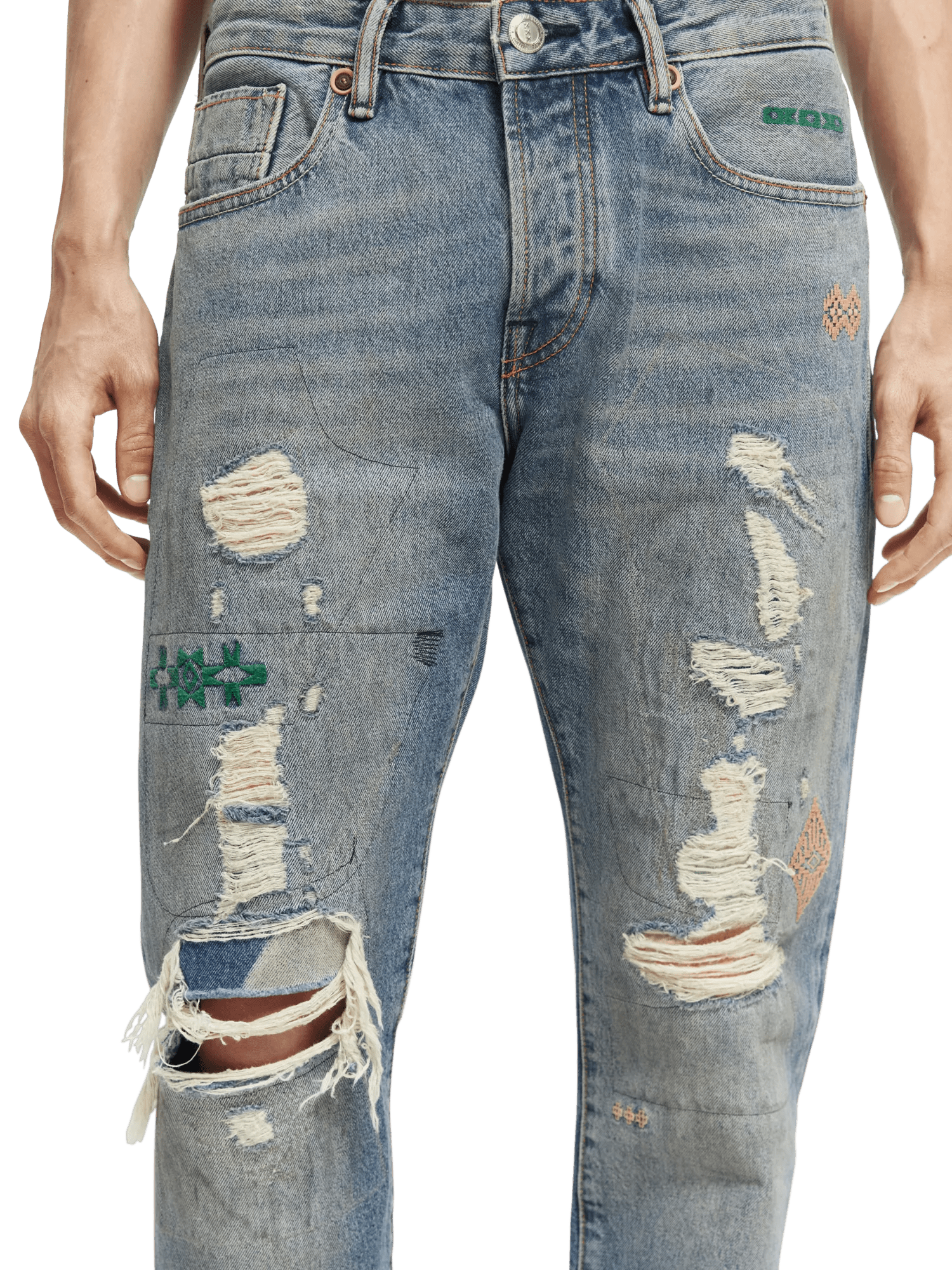 Scotch & Soda Ralston Regular Slim Fit Jeans aus hochwertigem Bio-Material – Space Race NHD-DTL1