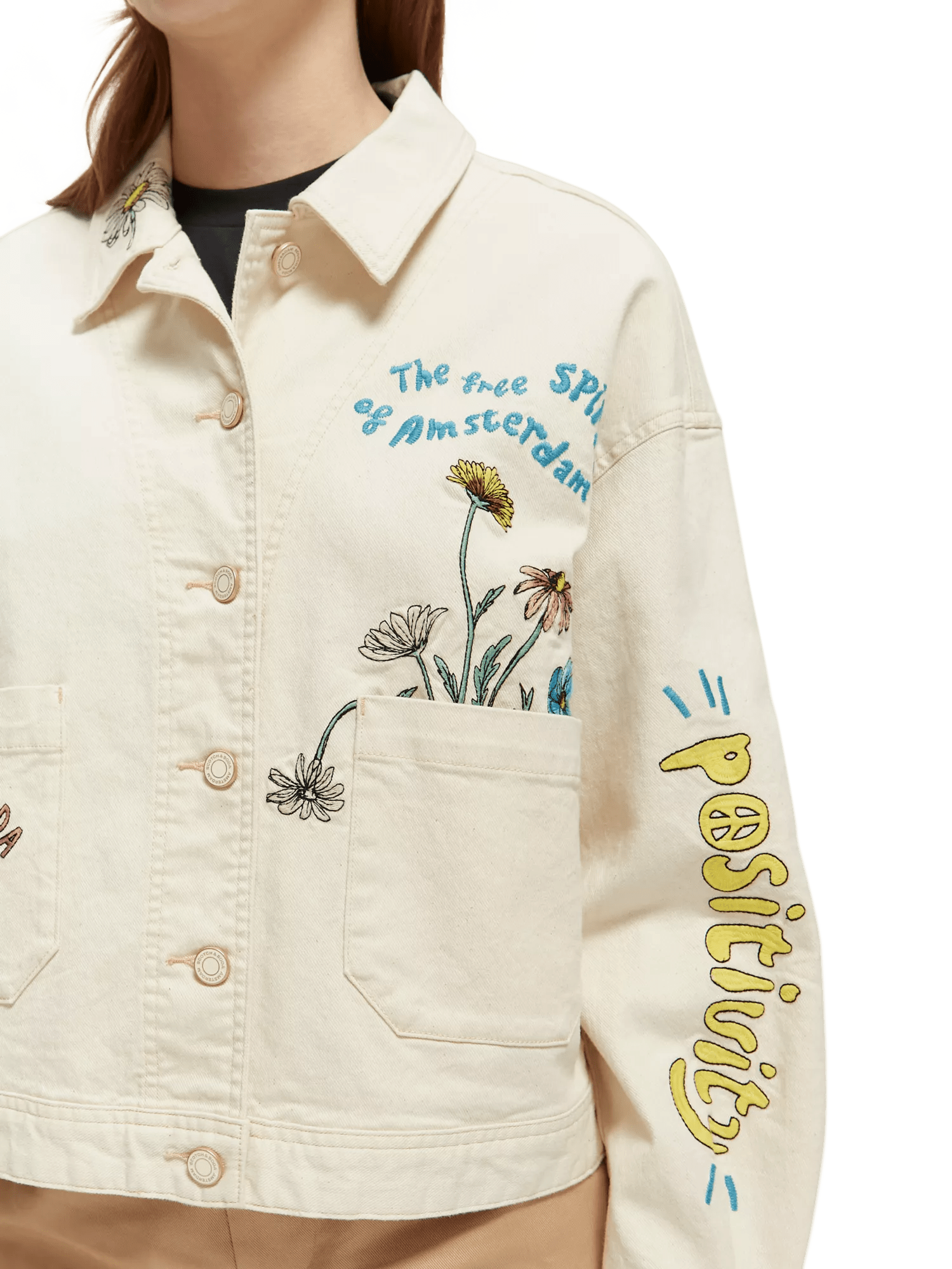 Scotch & Soda Worker jacket with placement positivity embroideries NHD-DTL2
