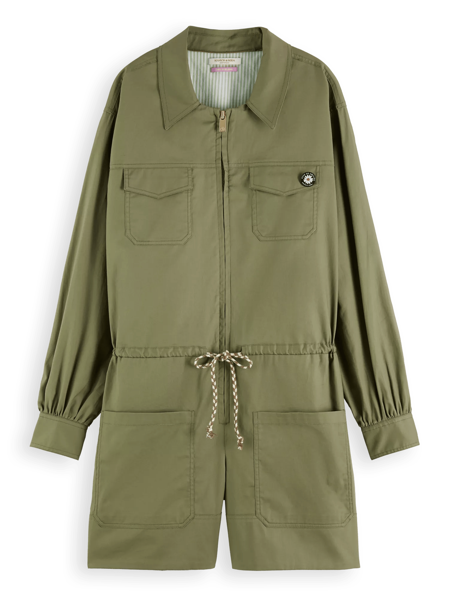 Scotch & Soda Short military jumpsuit in organic cotton FNT