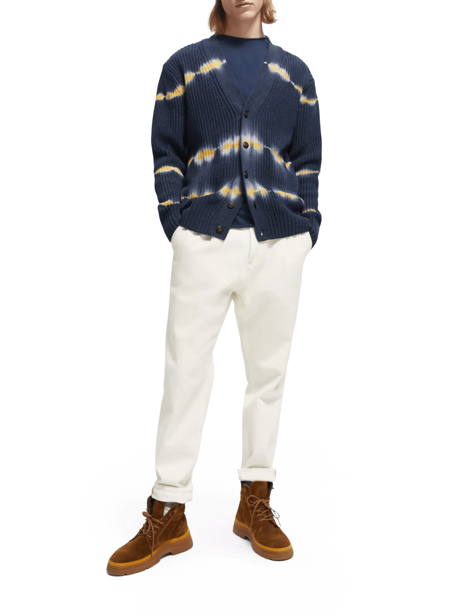 Scotch & Soda Tie-dye rib knit cardigan NHD-FNT