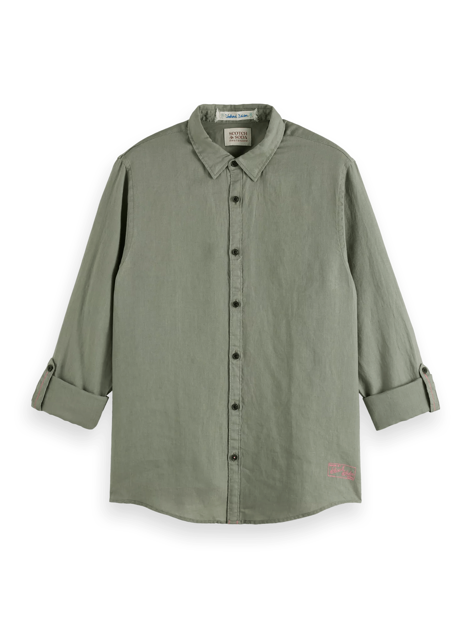Scotch & Soda Linen shirt with sleeve roll-up FNT