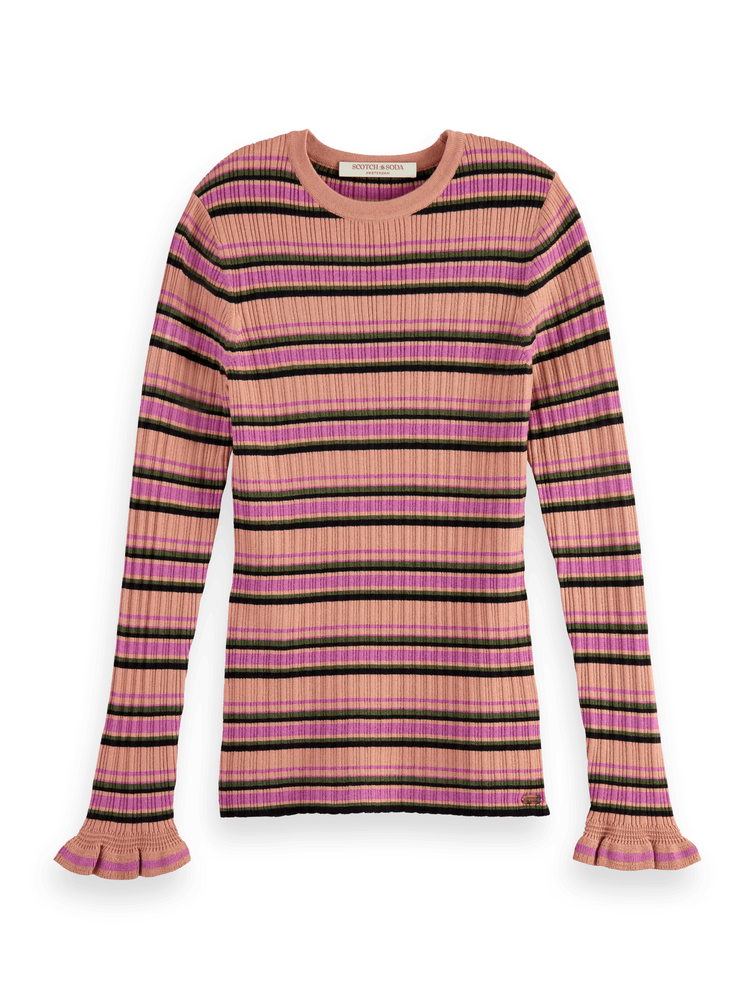 Scotch & Soda Fitted ribbed striped sweater FNT