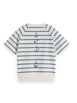Scotch & Soda Striped short-sleeved sweatshirt BCK
