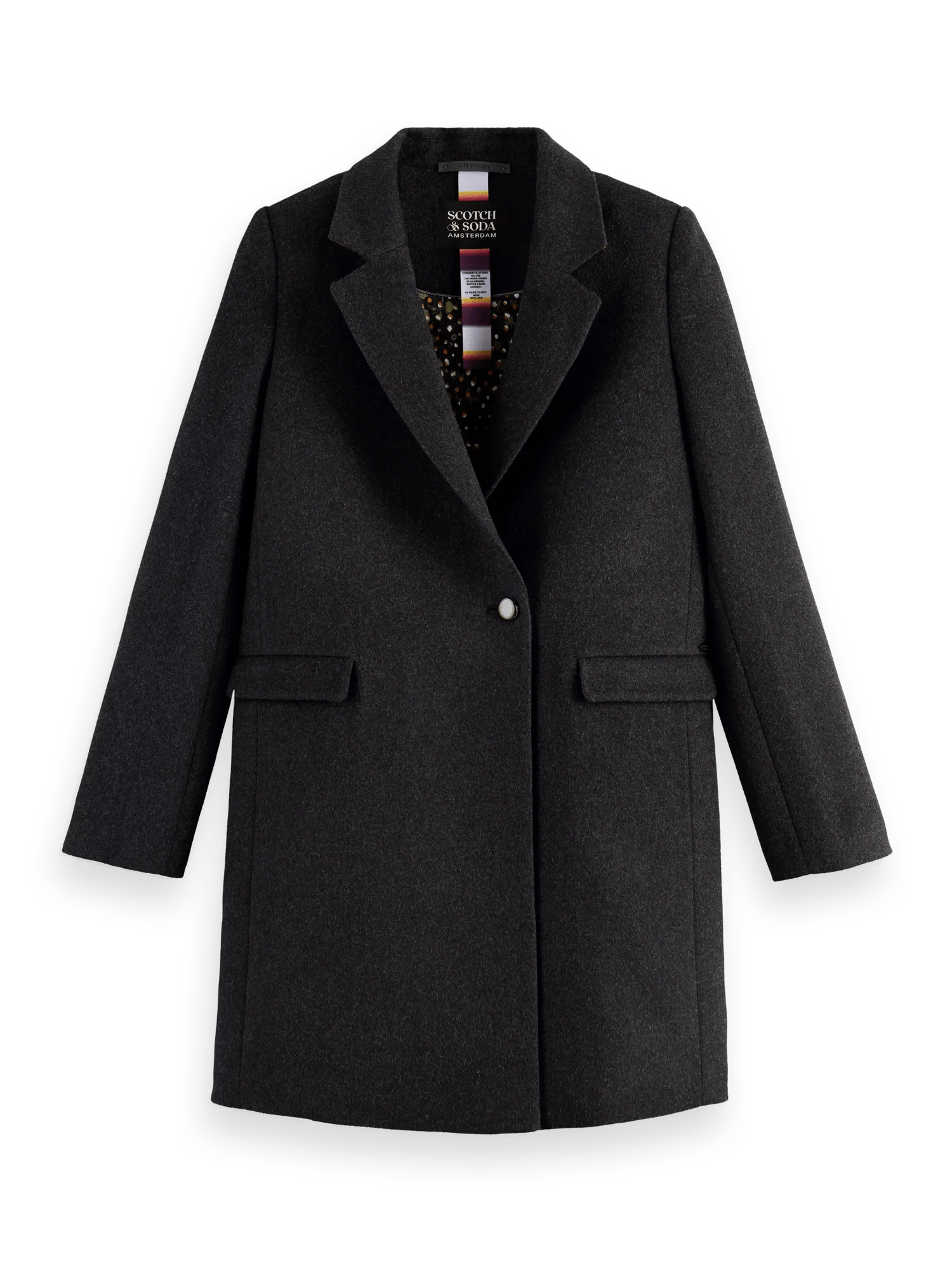 Scotch & Soda Tailored single-breasted wool-blended coat FNT