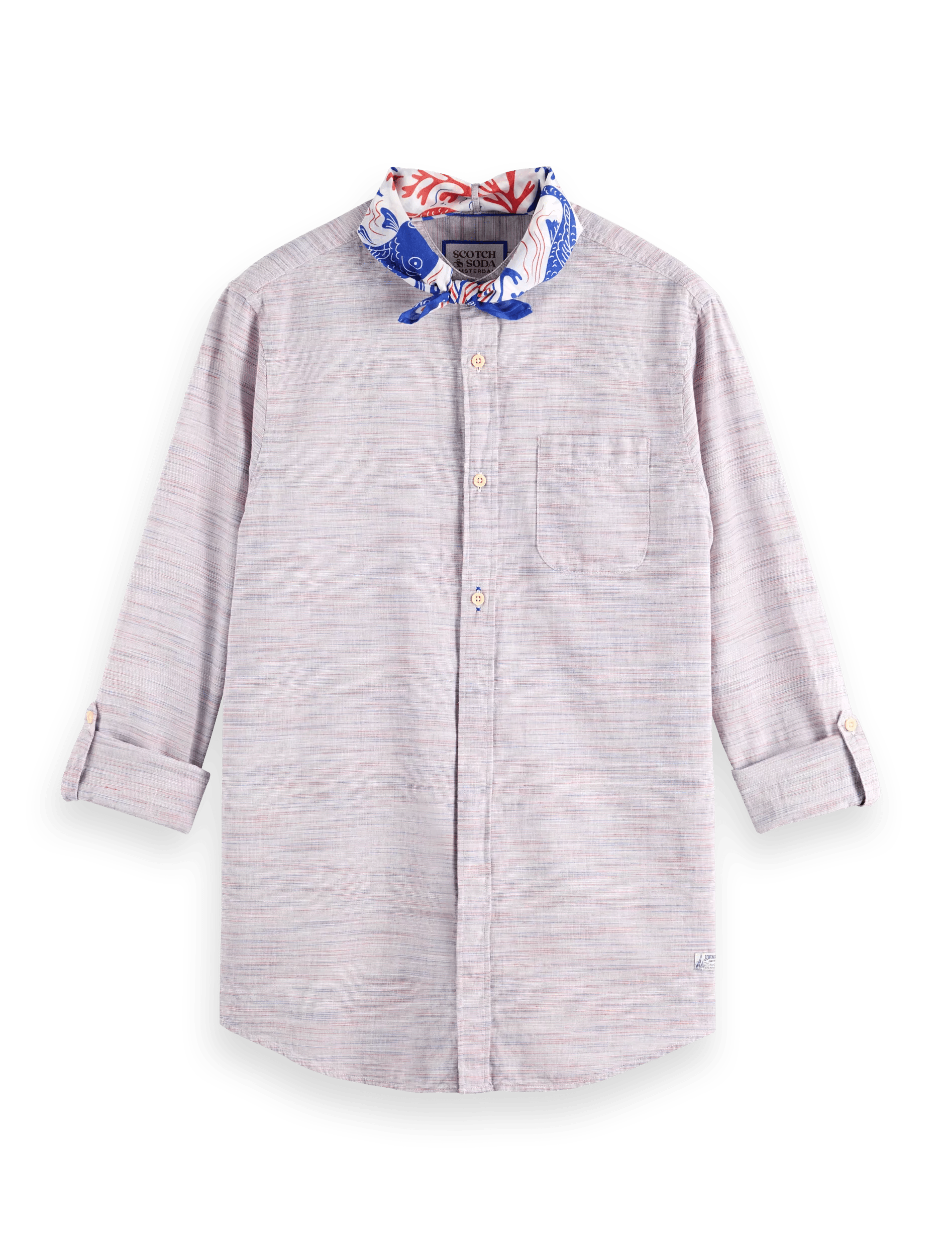 Scotch & Soda Melange buttoned shirt with sleeve adjustment FNT