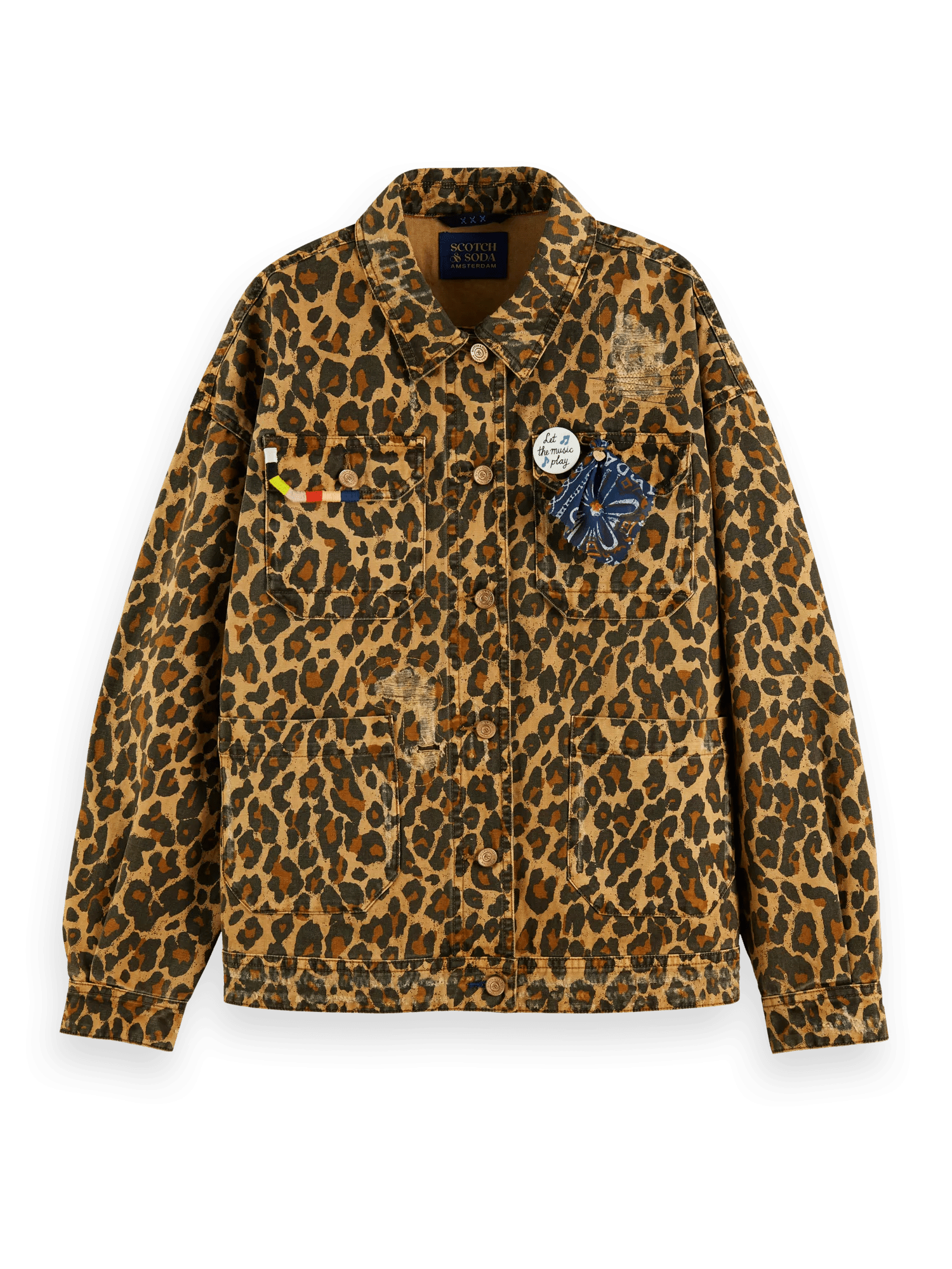 Scotch & Soda Printed twill utility jacket FNT