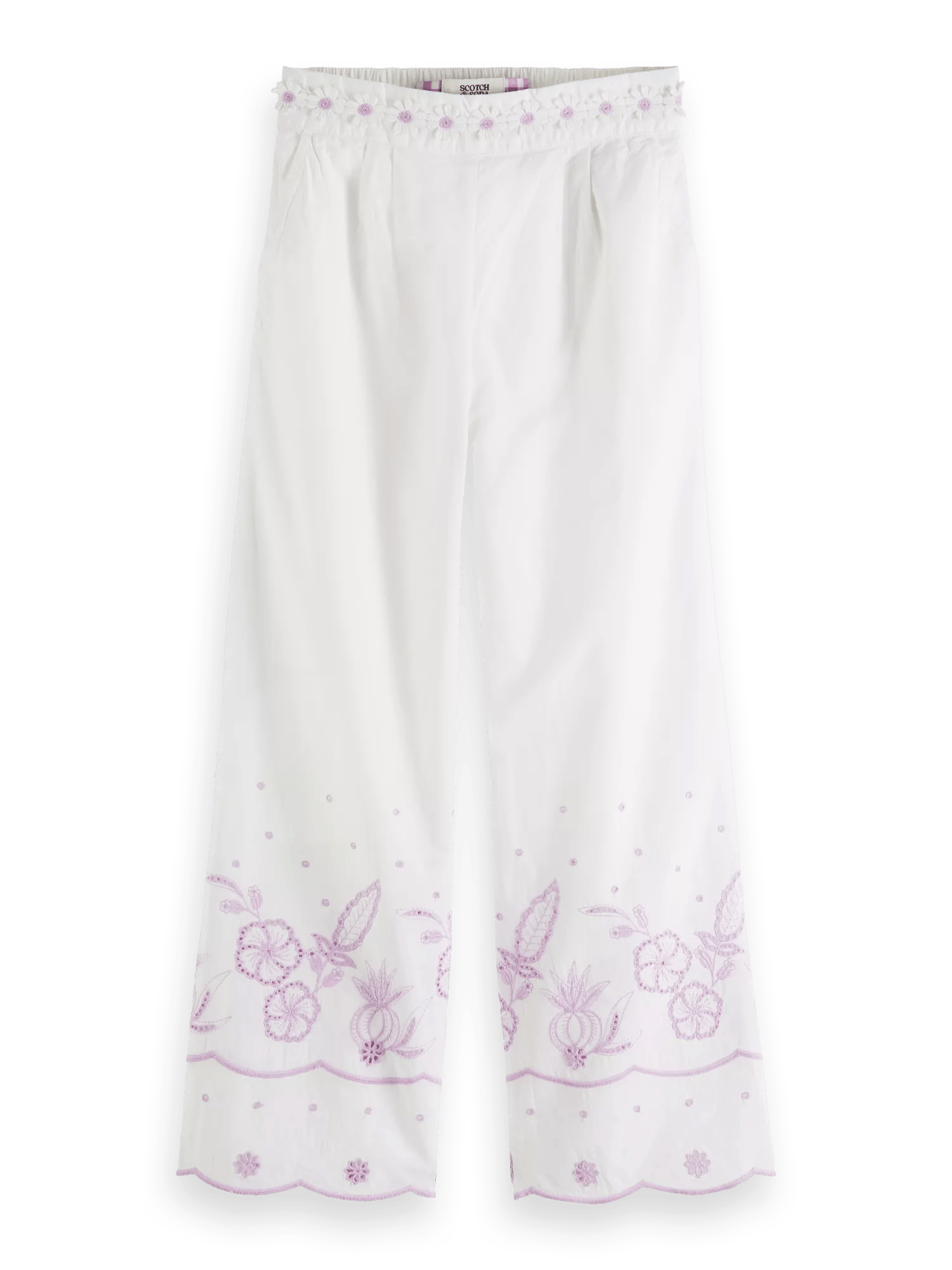 Scotch & Soda Broderie anglaise cropped pants FNT