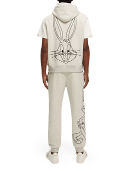 Scotch & Soda Bugs Bunny - Sleeveless hoodie with placement embroidery NHD-BCK