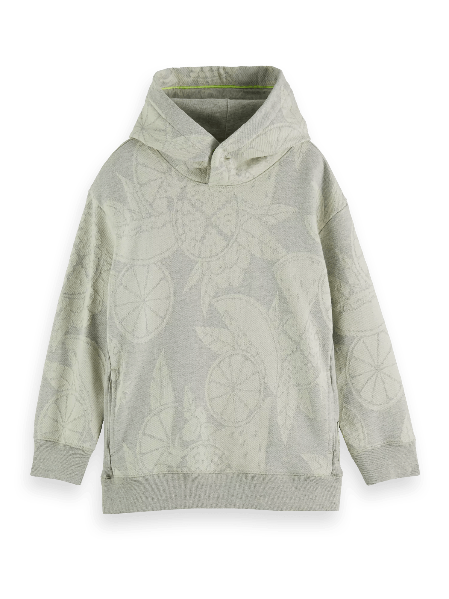Scotch & Soda Oversized-fit intarsia hoodie in Organic Cotton FNT