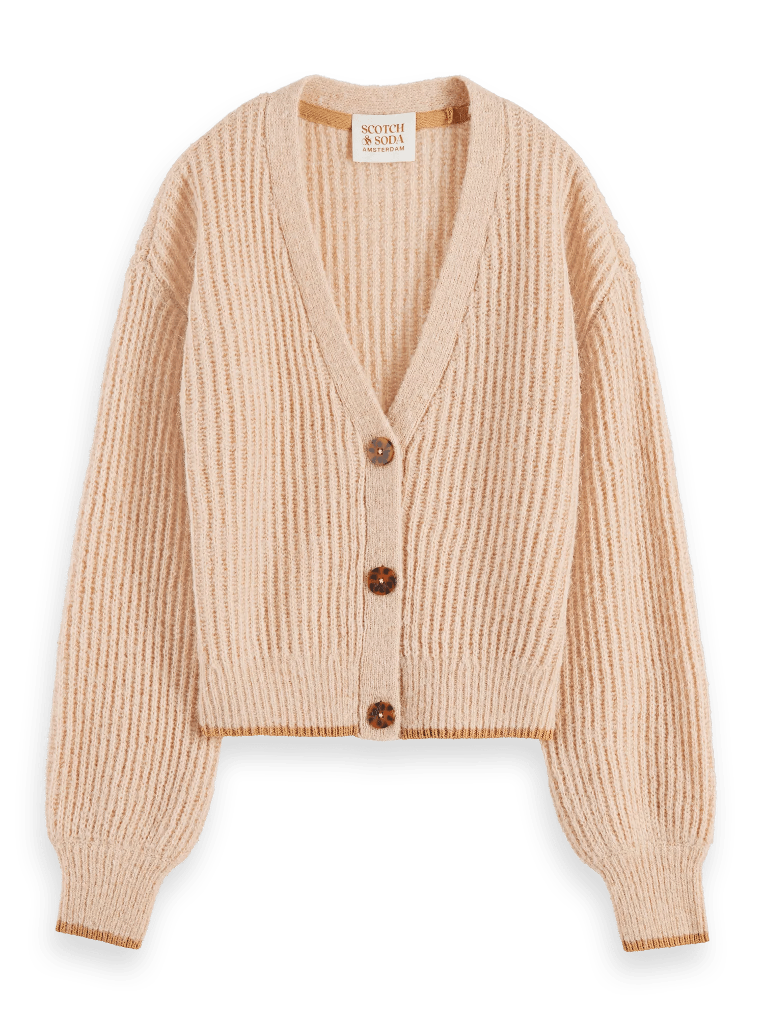 Scotch & Soda Fuzzy boxy-fit knitted cardigan FNT